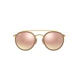 Óculos Solar Ray-Ban Modelo RB3647N 001/7O Round Double Bridge Metal Dourado Lente Rosa Medidas 51-22-145 - Ray ban