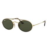 Óculos Solar Ray-Ban Modelo RB3847N 91213152 Oval Double Bridge Lente Verde G15 Medidas 52-23-145 - Ray ban