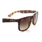Óculos Solar Ray-Ban Modelo Rb4165 Justin 55 - Tartaruga - 710/13 Lente Marrom Degradê Tamanho 55 - Ray ban