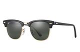 Óculos solar ray-ban rb3016 w0365 clubmaster preto l verde tamanho 49 - Ray ban