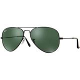 Óculos solar ray-ban rb3025l l2823 preto metal aviator lente cristal tam 58 - Ray ban