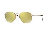 Óculos solar ray-ban rb3548n 001/93 hexagonal gold standard medidas 54-145 - Ray ban
