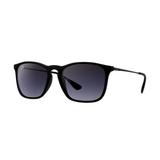 Óculos solar ray-ban rb4187l 622/8g chris preto fosco l cinza medidas 54-18-145 - Ray ban