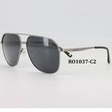 Óculos Solar Romano Modelo RO1037 C2 Prata Aviador Lente Preto Polarizado Medidas 57-13-140