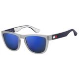 Óculos Solar Tommy Hilfiger Modelo TH 1557/S FRE 54XT Translúcido Haste Azul Medidas 54-19-140