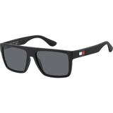 Óculos Solar Tommy Hilfiger Modelo TH 1605/S 003 56IR Preto Fosco Formato Quadrado Medidas 56-17