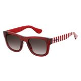 Óculos Solar Unissex Havaianas Modelo Paraty/M YGZ 50HA Vermelho Haste Listras Medidas 50-21-145