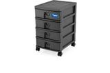 Organizador Com 4 Gavetas Inteiro Preto Mitro - Xplast