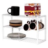 Organizador de Armario para Xicaras e Pratos Branco - Metaltru