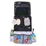 Organizador de Carro com visor Tablet até 10.1 e Bolsa Térmica - Cinza Geométrica - Ella baby easytogo
