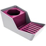 Organizador de Pia Porta Detergente e Esponja - Branco/Rosa - Crippa