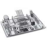 Organizador de Talheres Espelhado até 60 peças Cozinha Top - Forma inox