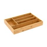 Organizador de talheres para gaveta em bambu com 5 divisórias retangular - Table
