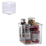 Organizador Multiuso De Acrilico Transparente Diamond Com Alca 15cm - Paramount plásticos