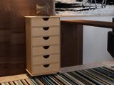 Organizador para escritório 6 gavetas com rodinhas em madeira mdf - Arte moderna decor