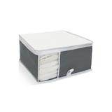 Organizador para Toalhas com Visor 36x36x15cm Cinza - Boxgraphia