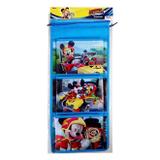 Organizador vertical com alça e 3 divisórias infantil criança menino mickey mouse e pluto disney - Etitoys