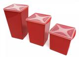 Organizadores Multi-uso Quadrado Alto 3 Peças Verme Top Line