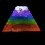 Orgonite Pirâmide Sem Ponta Colorida Cristal e Cobre - Mandala de luz