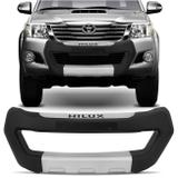 Overbumper Hilux SR SRV 2012 2013 2014 2015 Preto Prata Front Bumper Protetor Frontal - Metalplast