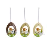 Ovo Coelho Páscoa P/ Decoração Pendurar 6 Unid. Bege - Cromus