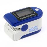 Oxímetro More Fitness MF-417 para o Dedo Tela OLED a Pilha - Branco/Azul Escuro