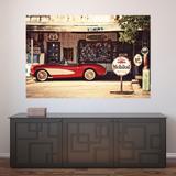 Painel Adesivo de Parede - Posto Vintage - 518pnm - Allodi