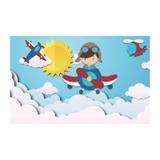 Painel de festa Infantil Aviador 2.50m X 1.50m - Wrio