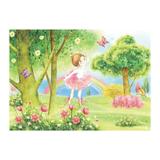 Painel de festa Infantil Bailarina Jardim 3.00m X 1.70m - Wrio