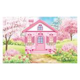 Painel de festa Infantil Casa de Boneca Rosa 2.50m X 1.50m - Wrio
