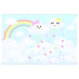 Painel de festa Infantil Chuva de amor 3.00m X 1.70m - Wrio