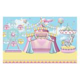 Painel de festa Infantil Circo Carrossel 1.80m X 1.30m - Wrio