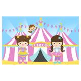 Painel de festa Infantil Circo Rosa Cute 1.80m X 1.30m - Wrio