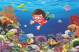 Painel de festa Infantil Fundo do Mar Menino 1.50m X 1.00m - Wrio