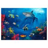 Painel de festa Infantil Fundo do Mar Tubarão 1.50m X 1.00m - Wrio