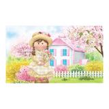 Painel de festa Infantil Jardim da Boneca Rosa 3.00m X 1.70m - Wrio