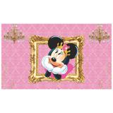 Painel de festa Infantil Minnie Rosa Realeza 1.80m X 1.30m - Wrio