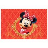 Painel de festa Infantil Minnie Vermelha Realeza 3.00m X 1.70m - Wrio