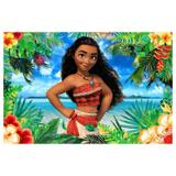 Painel de festa Infantil Moana Flores 2.00m X 1.40m - Wrio
