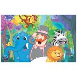 Painel de festa Infantil Mundo Bita Animais 1.50m X 1.00m - Wrio
