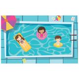 Painel de festa Infantil Pool Party 1.80m X 1.30m - Wrio