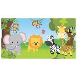 Painel de festa Infantil Safari Baby Cute 1.50m X 1.00m - Wrio