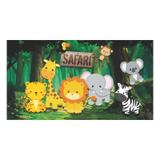 Painel de festa Infantil Safari Baby Selva 2.00m X 1.40m - Wrio