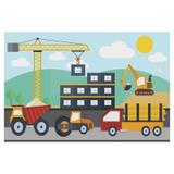 Painel de festa Infantil Trator Construção 2.00m X 1.40m - Wrio