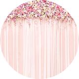 Painel de Festa Redondo em Tecido Sublimado com elástico Cortina de Flores - Sublime sonhos