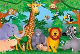 Painel de Festa Safari Zoo Animais 03 - Colormyhome