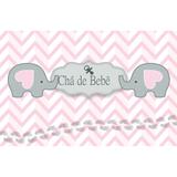Painel De Lona Chá de Bebê Elefante 002 - Fabrika de festa