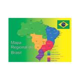Painel de Lona Escolar Mapa do Brasil - 100x070cm - Fabrika de festa