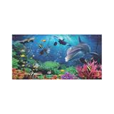 Painel De Lona Fundo Do Mar Golfinhos e Baleias - Fabrika de festa