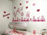 Painel de Parede Camponesa e Passarinhos Completo MDF Rosa com Vermelho - Fabricação própria